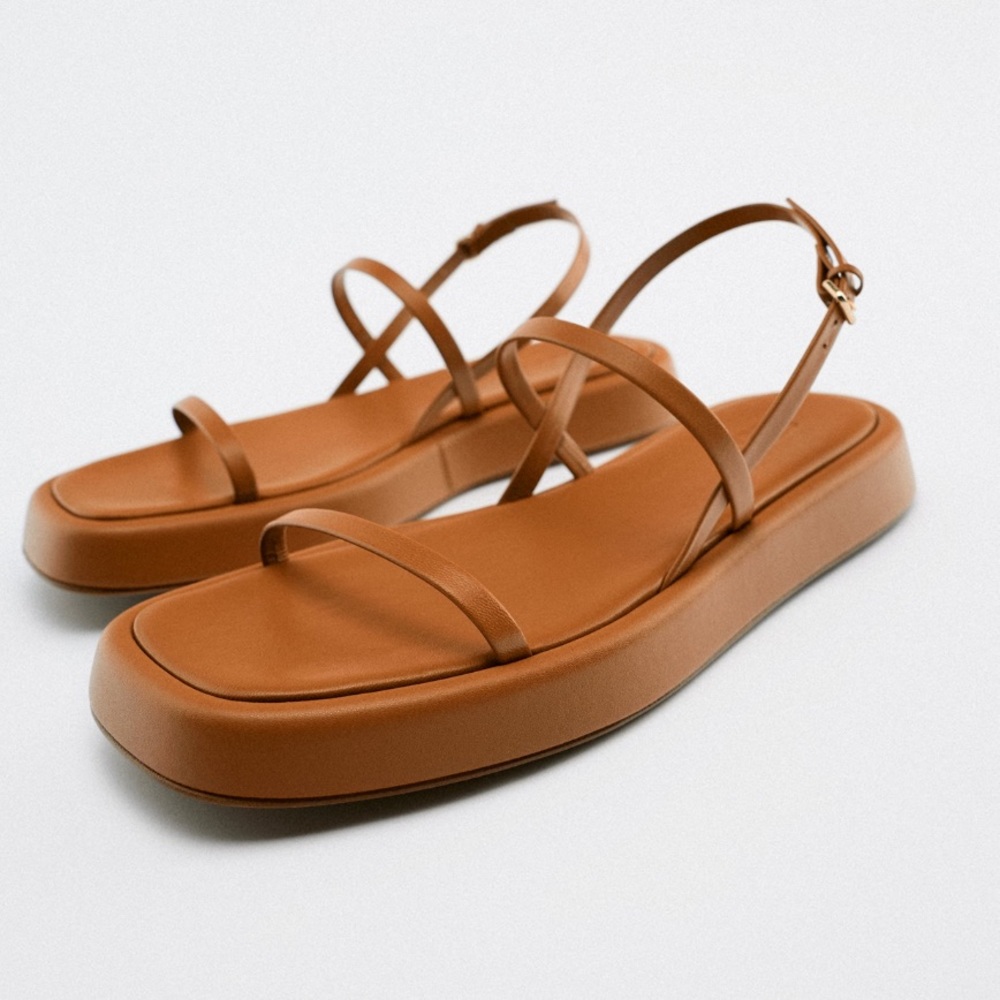 Zara flat leather sandals